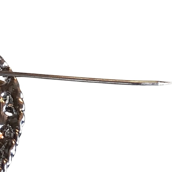 Vintage crown brooch large clear rhinestone queen royalty cabochon bling sparkly - Picture 10 of 13